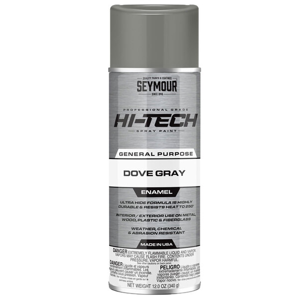 16-112 DOVE GRAY HI-TECH ENAMEL SPRAY PAINT 16OZ CAN 12 OZ FILL