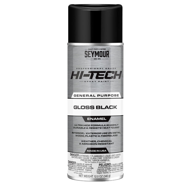 16-115 GLOSS BLACK HI-TECH ENAMEL SPRAY PAINT 16OZ CAN 12 OZ FILL