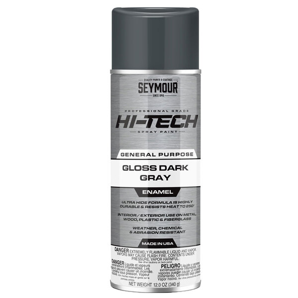 16-117 GLOSS DARK GRAY HI-TECH ENAMEL SPRAY PAINT 16OZ CAN 12 OZ FILL