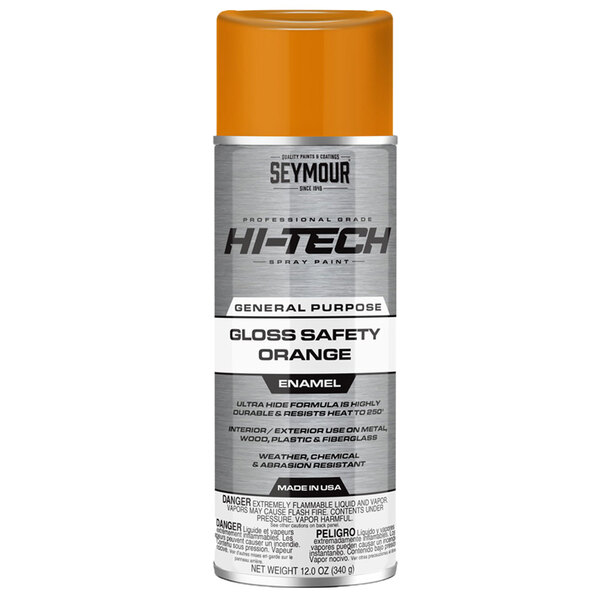 16-120 GLOSS SAFETY ORANGE HI-TECH ENAMEL SPRAY PAINT 16OZ CAN 12 OZ FILL