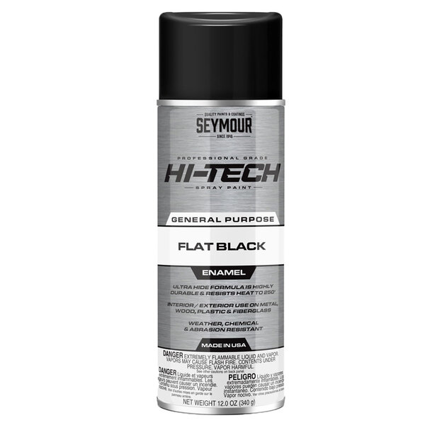 16-133 FLAT BLACK HI-TECH ENAMEL SPRAY PAINT 16OZ CAN 12 OZ FILL