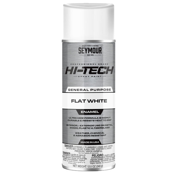 16-134 FLAT WHITE HI-TECH ENAMEL SPRAY PAINT 16OZ CAN 12 OZ FILL