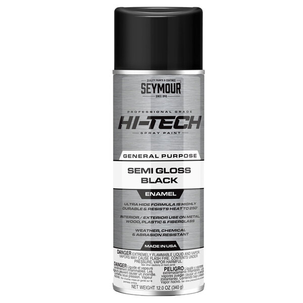 16-139 SEMI-GLOSS BLACK HI-TECH ENAMEL SPRAY PAINT 16OZ CAN 12 OZ FILL