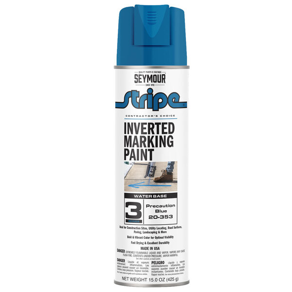 20-353 PRECAUTION BLUE STRIPE 3-SERIES INVERTED GROUND MARKING PAINT 20OZ CAN 150Z FILL