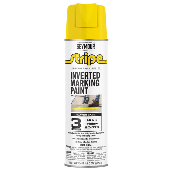 20-376 HI VIZ YELLOW STRIPE 3-SERIES INVERTED GROUND MARKING PAINT 20OZ CAN 150Z FILL