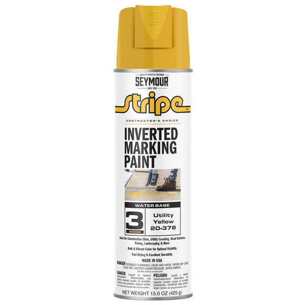 20-378 UTILITY YELLOW STRIPE 3-SERIES INVERTED GROUND MARKING PAINT 20OZ CAN 150Z FILL