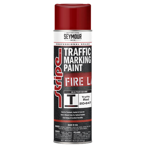 20-647 TRAFFIC RED STRIPE WATER BASE TRAFFIC MARKING PAINT 20OZ CAN 18OZ FILL