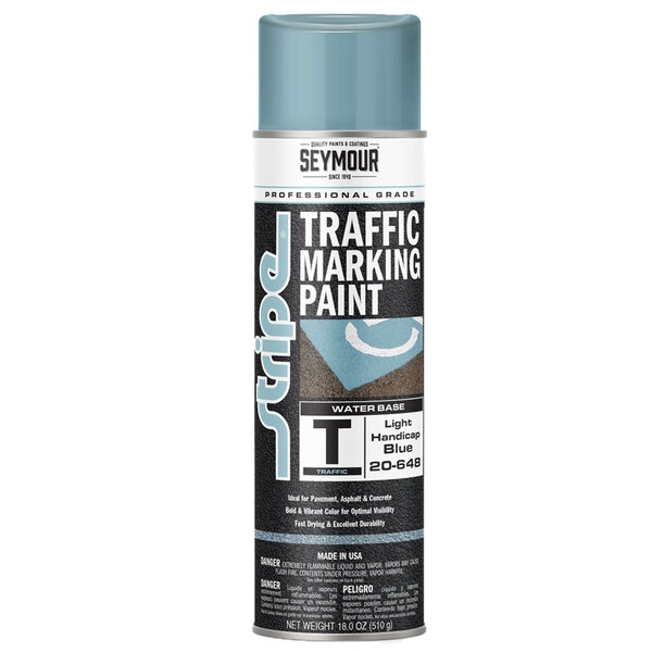 20-648 LIGHT HANDICAP BLUE STRIPE WATER BASE TRAFFIC MARKING PAINT 20OZ CAN 18OZ FILL