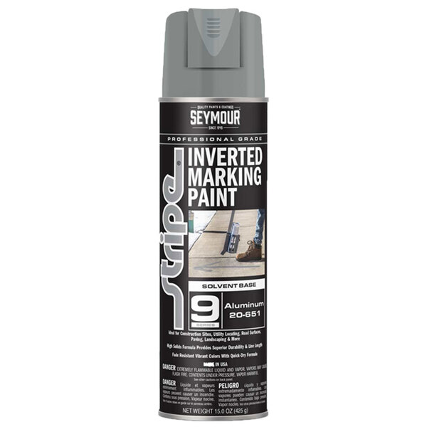 20-651 ALUMINUM STRIPE 9-SERIES INVERTED GROUND SOLVENT BASE MARKING PAINT 20OZ CAN 170Z FILL