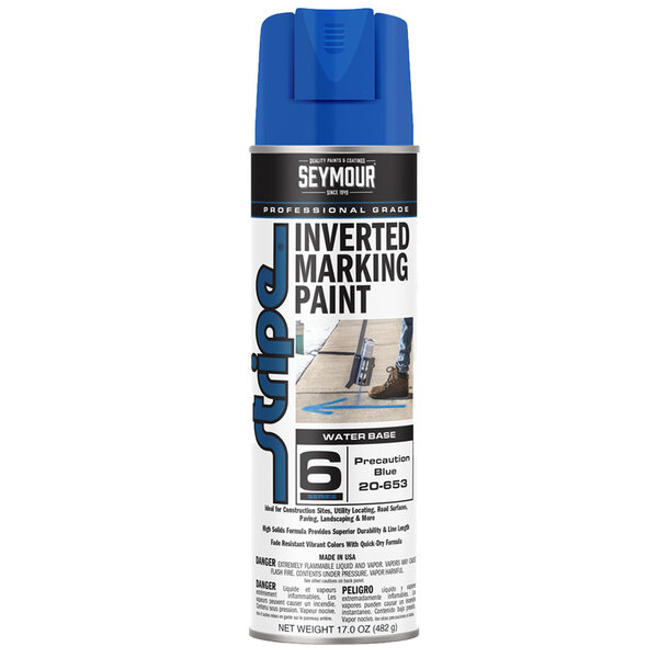 20-653 PRECAUTION BLUE STRIPE 6-SERIES INVERTED GROUND MARKING PAINT 20OZ CAN 170Z FILL