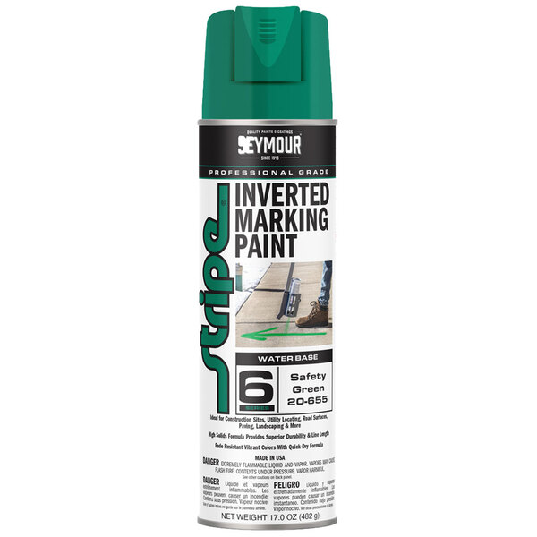 20-655 SAFETY GREEN STRIPE 6-SERIES INVERTED GROUND MARKING PAINT 20OZ CAN 170Z FILL