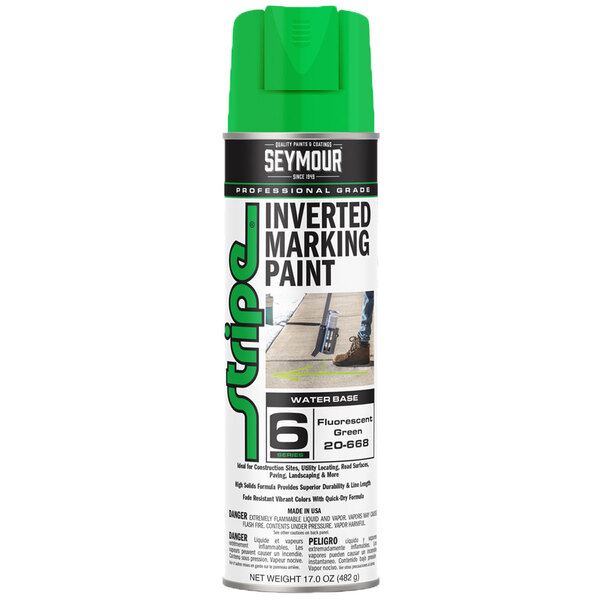 20-668 FLUORESCENT GREEN STRIPE 6-SERIES INVERTED GROUND MARKING PAINT 20OZ CAN 170Z FILL