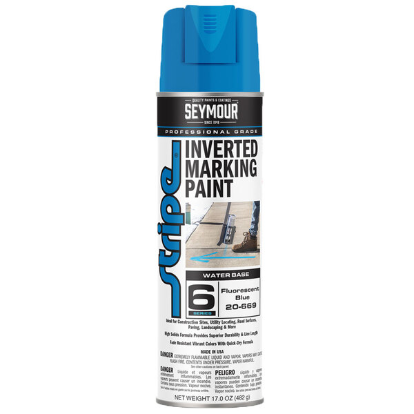 20-669 FLUORESCENT BLUE STRIPE 6-SERIES INVERTED GROUND MARKING PAINT 20OZ CAN 170Z FILL