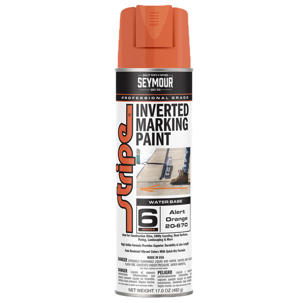 20-670 ALERT ORANGE STRIPE 6-SERIES INVERTED GROUND MARKING PAINT 20OZ CAN 170Z FILL