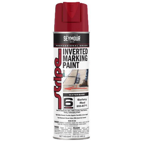 20-671 SAFETY RED STRIPE 6-SERIES INVERTED GROUND MARKING PAINT 20OZ CAN 170Z FILL