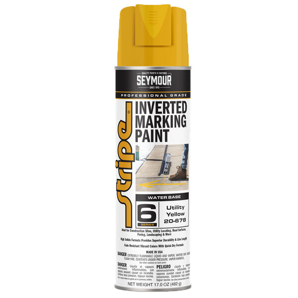 20-678 UTILITY YELLOW STRIPE 6-SERIES INVERTED GROUND MARKING PAINT 20OZ CAN 170Z FILL