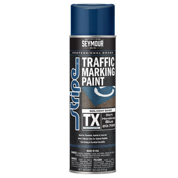 20-789 DARK HANDICAP BLUE STRIPE SOLVENT BASE TRAFFIC MARKING PAINT 20OZ CAN 18OZ FILL