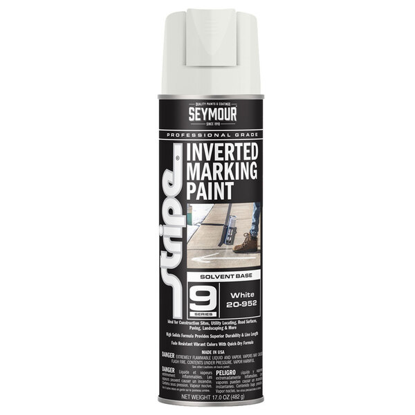 20-952 WHITE STRIPE 9-SERIES INVERTED GROUND SOLVENT BASE MARKING PAINT 20OZ CAN 170Z FILL