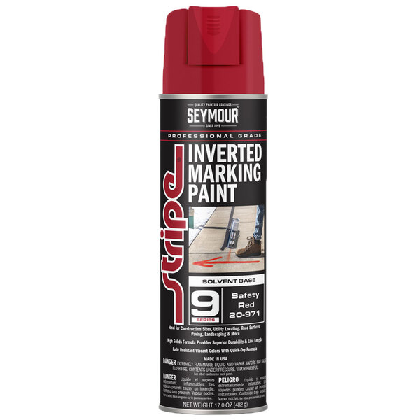 20-971 SAFETY RED STRIPE 9-SERIES INVERTED GROUND SOLVENT BASE MARKING PAINT 20OZ CAN 170Z FILL