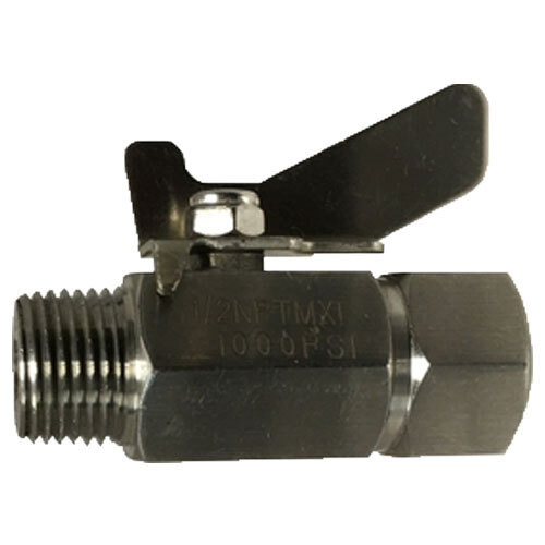 46904SS 3/8 316 STAINLESS STEEL MINIATURE BALL VALVE WITH BUTTERFLY HANDLE MALE X FEMALE 1000 PSI