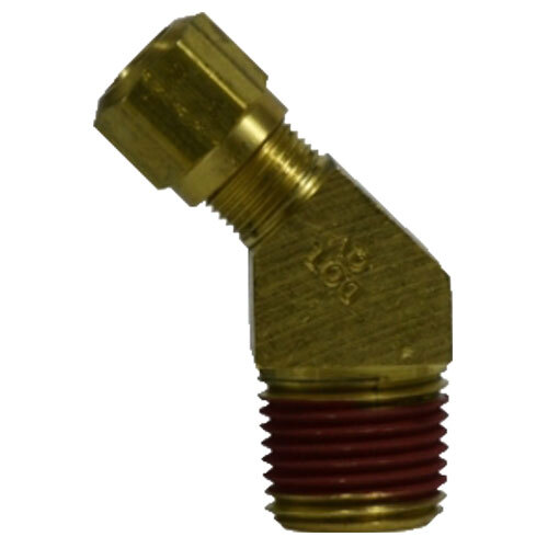 38157 1/2 X 1/4 BRASS DOT NYLON AIR BRAKE 45 DEGREE MALE ELBOW