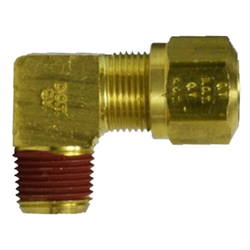 38107 5/8 X 1/2 BRASS DOT NYLON AIR BRAKE 90 DEGREE MALE ELBOW