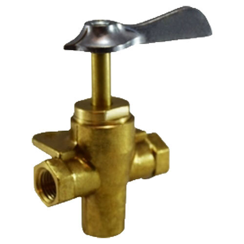 46241 1/4 BRASS GROUND PLUG SHUTOFF COCK LESS CLICK 3-WAY VALVE BOTTOM OUTLET