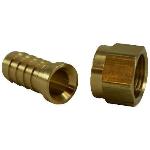 32336 3/8 X 3/8 BRASS HOSE BARB 37 DEGREE JIC FEMALE HEX FLARE SWIVEL