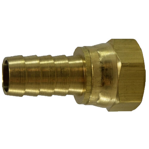 32107C 3/16 X 1/4 BRASS HOSE BARB DUAL 45 DEGREE/37 DEGREE FEMALE CRIMP STYLE FLARE SWIVEL