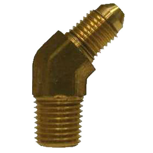 28733F 3/8 BRASS JIC 37 DEGREE FLARE 45 DEGREE FORGED ELBOW 3/8-18 NPTF