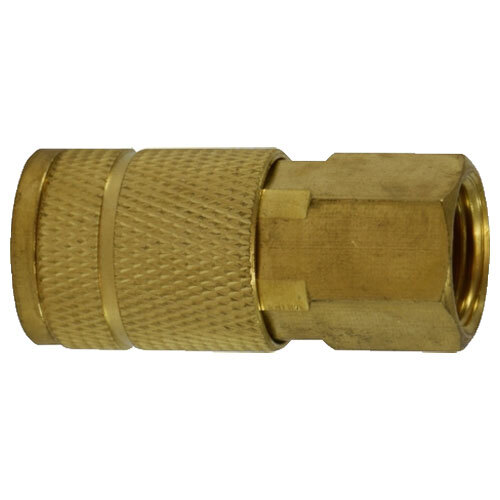 28507-MID 1/4 X 1/4 BRASS PNEUMATIC AUTOMOTIVE/PARKER INTERCHANGE (TRU-FLATE) FEMALE COUPLER