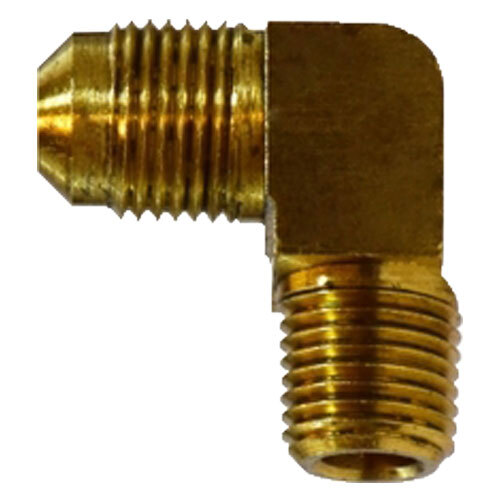 10293B 3/8 X 1/8  BRASS SAE 45 DEGREE FLARE 90 DEGREE BARSTOCK MALE ELBOW