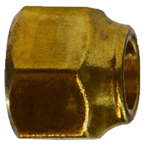 10048 1/2 BRASS SAE 45 DEGREE FLARE EXTRA HEAVY SHORT FORGED NUT