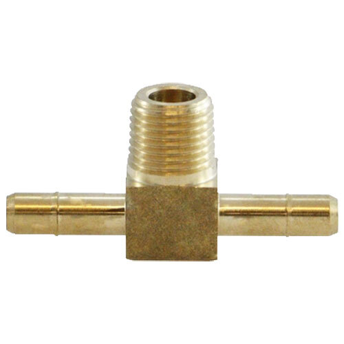 21193 1/4 X 1/4 X 1/8 BRASS SINGLE BARBED MALE BRANCH TEE FOR PLASTIC TUBING