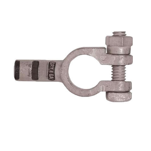 C2104T 4 AWG TIN COATED COPPER BATTERY TERMINAL STRAIGHT CLAMP POSITIVE GRAY COLOR CODE