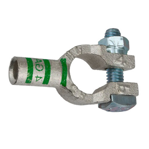 C2105T 2 AWG TIN COATED COPPER BATTERY TERMINAL STRAIGHT CLAMP NEGATIVE GREEN COLOR CODE