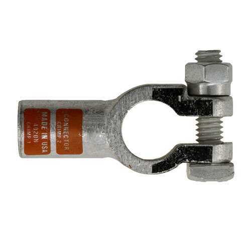 C2112T 2/0 AWG TIN COATED COPPER BATTERY TERMINAL STRAIGHT CLAMP POSITIVE ORANGE COLOR CODE