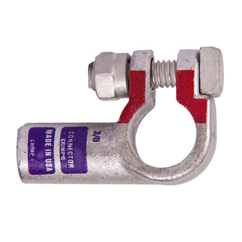 C2313T 3/0 AWG TIN COATED COPPER BATTERY TERMINAL TOP POST RIGHT ELBOW NEGATIVE PURPLE COLOR CODE