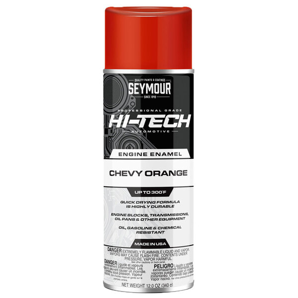 EN-48 CHEVY ORANGE HI-TECH ENGINE ENAMEL SPRAY PAINT 16OZ CAN 12 OZ FILL