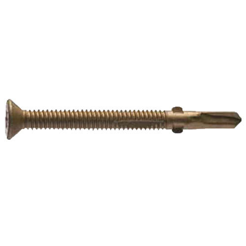 1FHD122 12 X 2 BRONZE COATED TORX DRIVE FLAT HEAD SELF DRILLING SCREW WITH REAMER WINGS 1LB/BUCKET