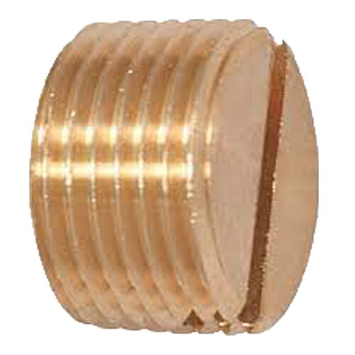 LF117-4 1/4 LEAD-FREE BRASS PIPE SLOTTED HEAD PIPE PLUG USA