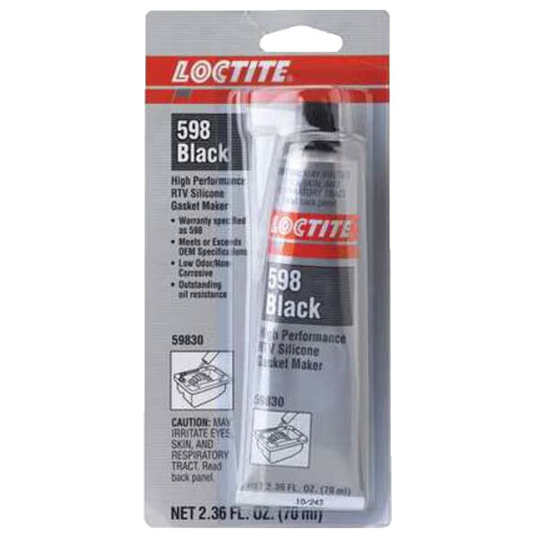 LOCTITE 234609 SI 598 BLACK HIGH PERFORMANCE RTV SILICONE GASKET MAKER 70 MIL TUBE