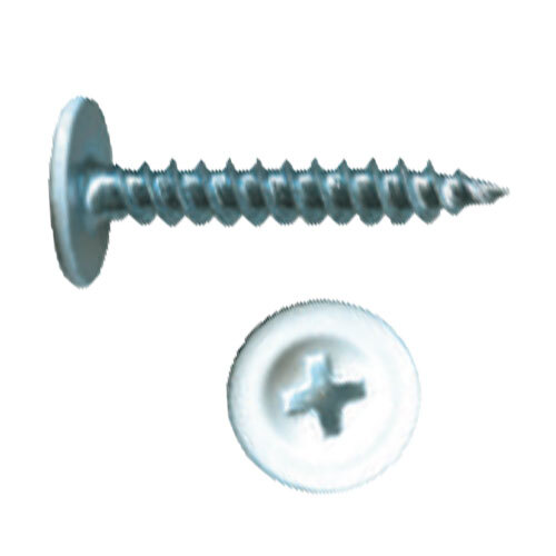 MTS8158W 8 X 1 5/8 WHITE FINISH STEEL PHILLIPS DRIVE MODIFIED TRUSS HEAD SELF-PIERCING SCREW