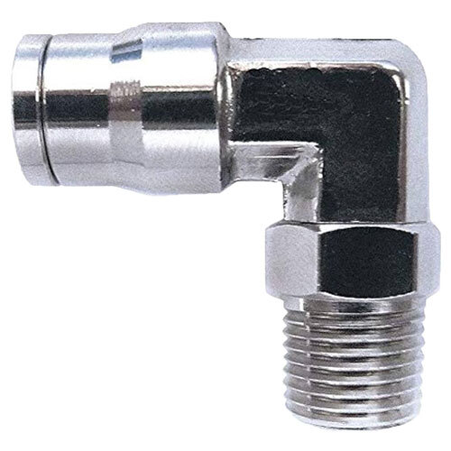 20080NIC 5/32 X 1/8 NICKEL PLATED BRASS 90 DEGREE SWIVEL MALE ELBOW WITH NICKEL COLLET