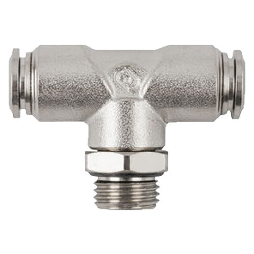 20108NIC 3/8 X 3/8 NICKEL PLATED BRASS SWIVEL MALE BRANCH TEE WITH NICKEL COLLET