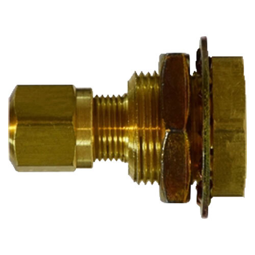 28322 3/8 O.D. TUBE X FIP BRASS BULKHEAD FITTING 7/8-20 UNCF MALE STRAIGHT 3/8-18 NPTF HOLE 1 3/8 LENGTH