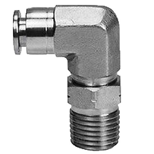 20538SS 5/16 X 1/4 STAINLESS STEEL PUSH-IN 90 DEGREE MALE SWIVEL ELBOW