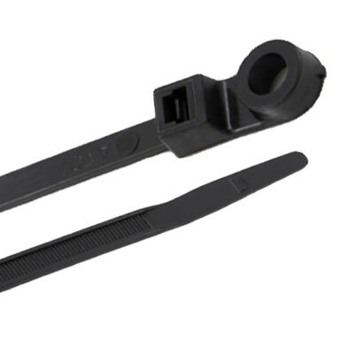 MBCT-055 5 1/2 UV BLACK NYLON 30LB MOUNTING HEAD CABLE TIE 100 PACK