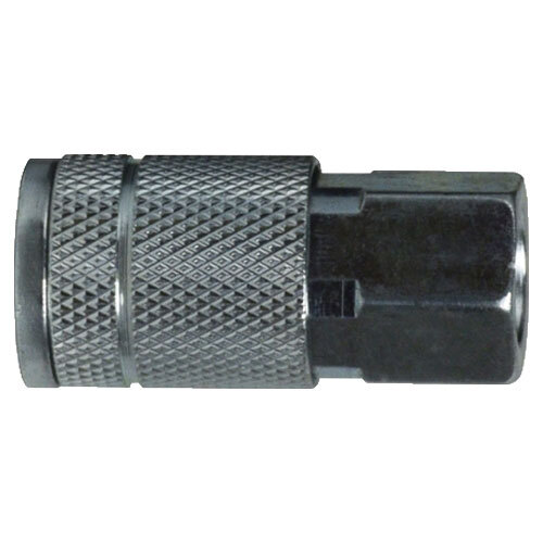 28507S 1/4 X 1/4 ZINC FINISH STEEL PNEUMATIC AUTOMOTIVE/PARKER INTERCHANGE (TRU-FLATE) FEMALE COUPLER