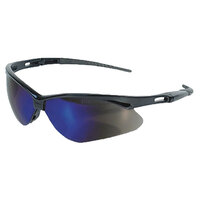 NEMESIS SAFETY GLASSES BLUE MIRROR LENS BLACK FRAME